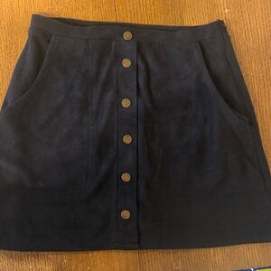 HYFVE Black Mini Skirt with Button Detail